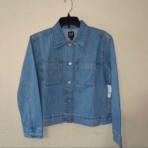 NWT GAP factory crop denim jacket